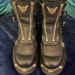 EUC RARE DOUBLE ZIPPER HARLEY BOOTS
